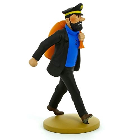 Moulinsart Figur aus Harz, Haddock auf Route, Schwarz und Blau, 12 cm (42188)