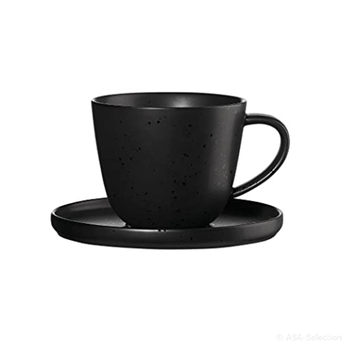 ASA Kaffeetasse 0,25ltr./D.8,9cm/H.7,2cm mit Untertasse COPPA KURO Selection**6 (6 Stück)