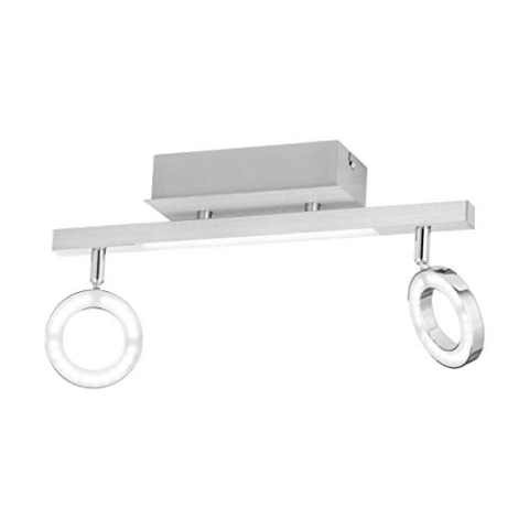 EGLO LED Deckenlampe Cardillo, 2 flammige Deckenleuchte, Deckenstrahler aus Alu, Metall und Kunststoff, Wohnzimmerlampe in Chrom, LED Flurlampe warmweiß