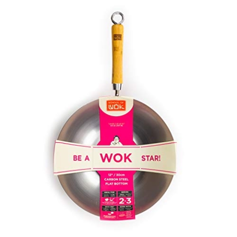 School of Wok Star Wok, Karbonstahl, 30,5 cm, Kohlenstoffstahl, Silber, 30 cm