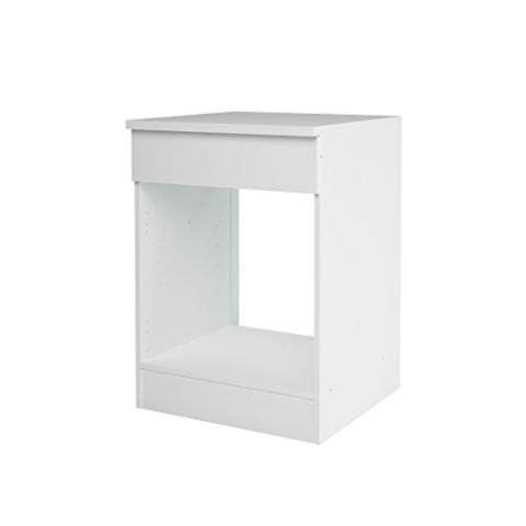 13Casa – Küchenunterschrank Adria für einen Ofen-Einsatz, Grundfläche: 60 cm Maße: 60 x 60 x 84 cm. Material: Melamin. Weiß