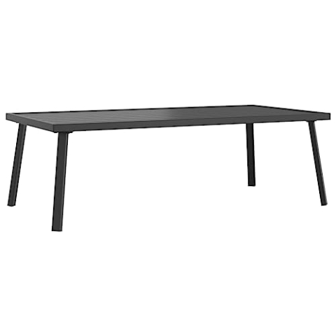 vidaXL Garten Couchtisch, Tisch für Garten Terrasse, Gartentisch mit Stahlgestell, Kaffeetisch Terrassentisch Gartenmöbel, Anthrazit Stahl