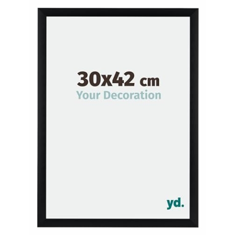 yd. Your Decoration - Bilderrahmen 30x42 cm - Schwarz Gebürstet - Bilderrahmen aus Aluminium mit Acrylglas - Antireflex - 30x42 Rahmen - Tucson