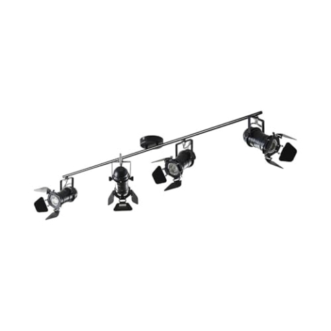 Lindby Deckenlampe Tilen (Vintage, Industriell) in Schwarz aus Metall (4 flammig GU10) - Deckenleuchte Lampe Wohnzimmerleuchte