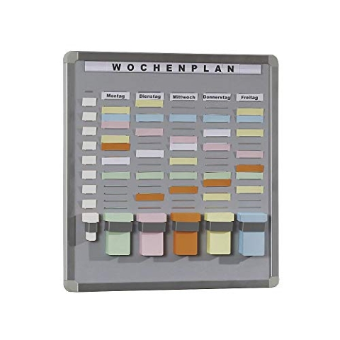 EICHNER | T-Card Systemtafel | Hartschaum-Trägerplatte | grau | BxH 656 x 458 mm | mit 35 Fächern und 5 Reihen