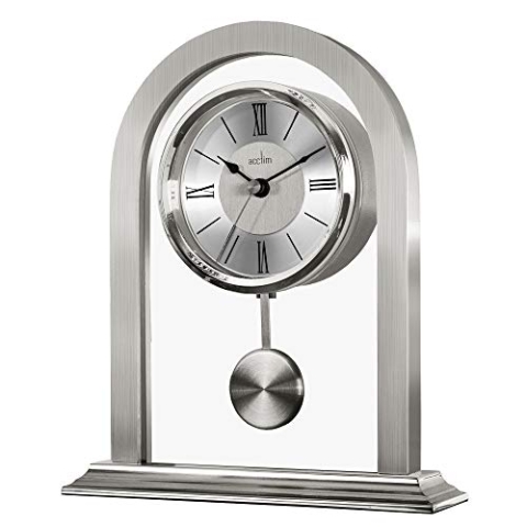Acctim Colney 36937 Tischuhr, Glas und Metall, silberfarben