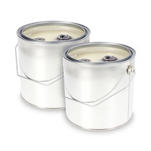 KRISTEN Feuerbox - 2.5L - Set 2 Stück - Gartenfackel aus Zinn, Gartenkerze, Outdoor-Kerze, Gartenfackel