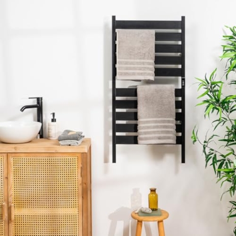 Elektrischer Handtuchwärmer als Standgerät oder zur Wandmontage Towarall InnovaGoods 10 Stangen, Schwarz | 260 W