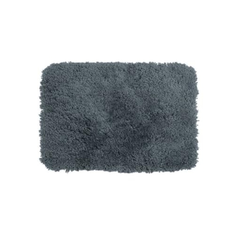 Spirella Badteppich Badematte Duschvorleger Mikrofaser Hochflor | flauschig | rutschhemmend | geeignet für Fußbodenheizung | 60x90 cm | Grau, Granit