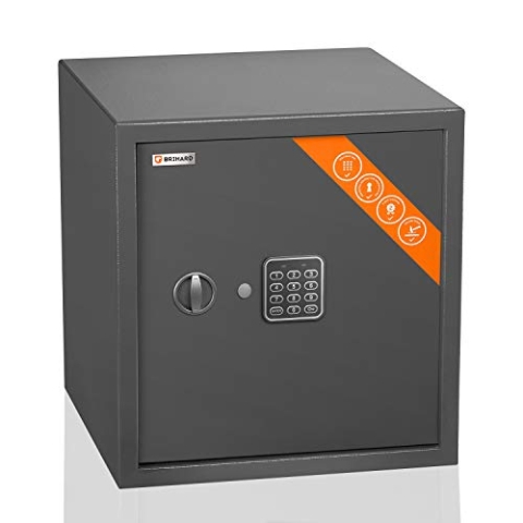 Brihard Betriebs Safe Elektronischer - 40x38x38cm Sicherheitsbox mit LED-Bildschirm, Digitalem Zahlenschloss und Herausnehmbarer Ablage für Büro, Hause