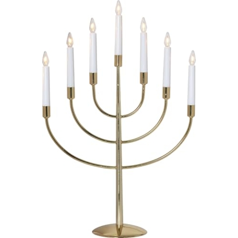 Star LED-Fensterleuchter"Titus" 7-flammig, Metall, Farbe: Messing, 102-01