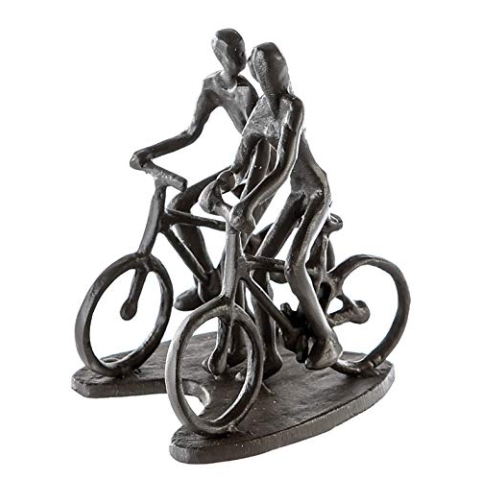 Casablanca - Design Deko Skulptur aus Eisen Figur Rad Tour - Höhe 13 cm - Fahrradtour - Paar - Geschenk für Beste Freundin - Ehefrau