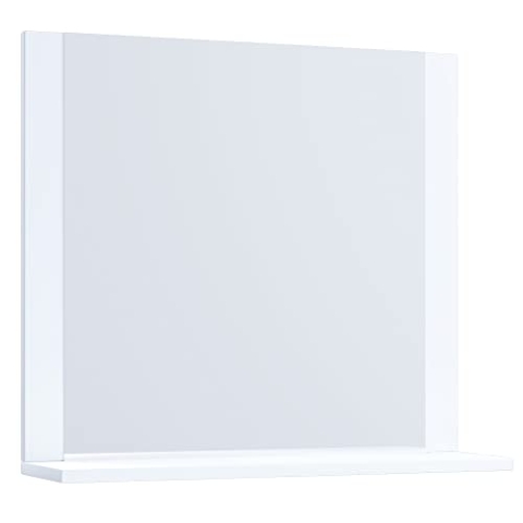 VCM Badspiegel Rahmenlos | Wandspiegel | schlankes Design | Maße ca. H. 55 x B. 60 x T. 17 cm | Wandspiegel – Lendas Weiß