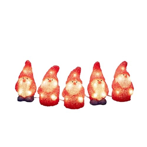 Konstsmide LED Acryl Weihnachtsmann, 5er-Set, 40 warm weiße Dioden, 24V, Außen (IP44), weißes Kabel - 6240-103