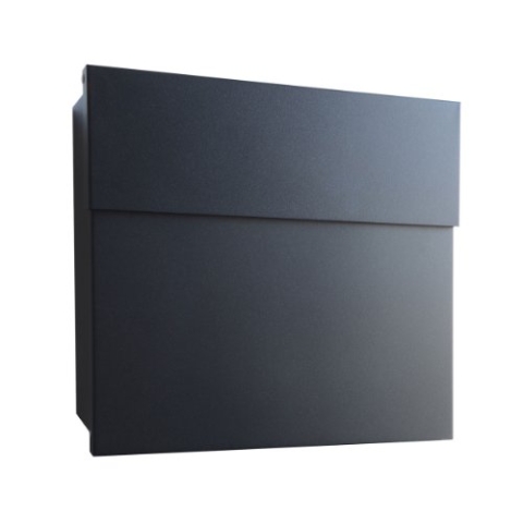 Radius® Designer Briefkasten aus Edelstahl - 10 Jahre Funktions- und Korrosionsgarantie - Postkasten inkl. Montagematerial aus DE – Letterman 4 Schwarz