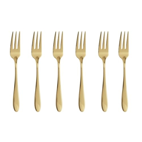 Sambonet Kuchengabel Velvet 6 Stück, Gold