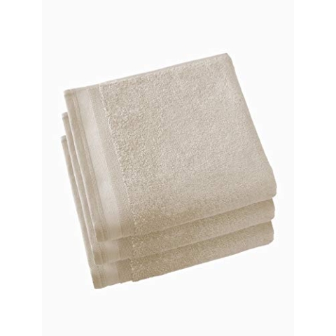 De Witte Lietaer Contessa Luxe Badetücher, Baumwolle, 50 x 100 cm, sandbeige, 3 Stück