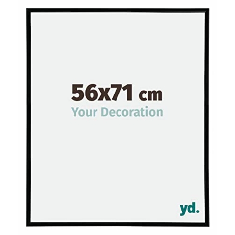 yd. Your Decoration - Bilderrahmen 56x71 cm - Schwarz Hochglanz - Bilderrahmen aus Kunststoff mit Acrylglas - Antireflex - Rahmen 56x71 cm - Annecy