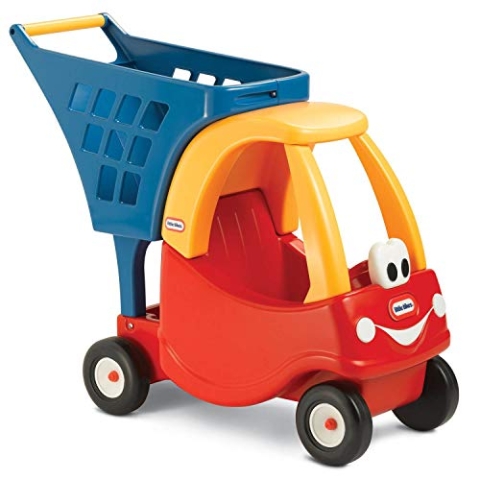 Little Tikes Cozy Einkaufswagen. Spielzeugrollwagen für Kinder ab 18 Monaten, Rot/Gelb