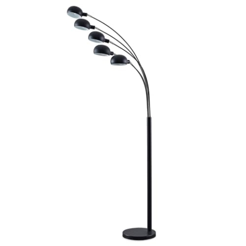 Lindby Stehlampe (Bogenleuchte) Jewa (Modern) in Schwarz aus Metall (5 flammig, E14) - Stehleuchte Standleuchte Floor Lamp Wohnzimmerlampe Wohnzimmerleuchte