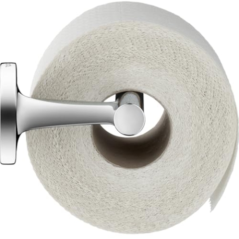 Duravit Papierrollenhalter Starck T, Toilettenpapierhalter ohne Deckel für 1 Rolle, Klopapierhalter Wandmontage, Chrom