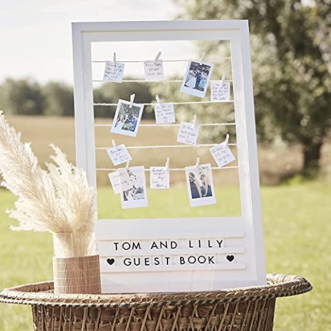 Ginger Ray Botanical Wedding Alternative Gästebuch-Briefrahmen, Weiß