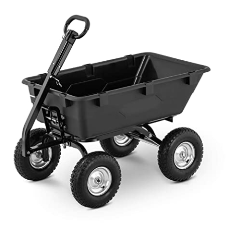 hillvert HT-Q.BASS-550 Bollerwagen Gartenwagen Transportwagen Handwagen Gerätewagen Garten 550 kg, Schwarz