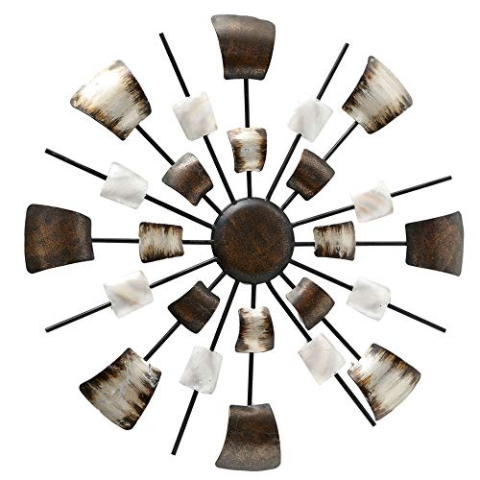 BOLTZE Wand Dekoration Bild Deko Kunst Schlaf Gäste Zimmer Behang braun beige rund 4679400