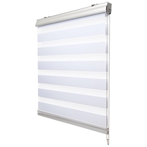 Sol Royal Klemmfix Kassetten Doppelrollo ohne Bohren SolDecor DK9 Duo Rollo Klemmfix 110 x 160 cm Premium Vario Rollo mit Klemmträger und extra breite Streifen - Weiß