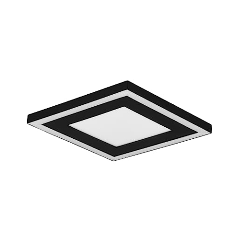 Reality Leuchten LED Deckenleuchte Carus R67212032, Kunststoff Schwarz matt, inkl. 10 + 7 Watt LED