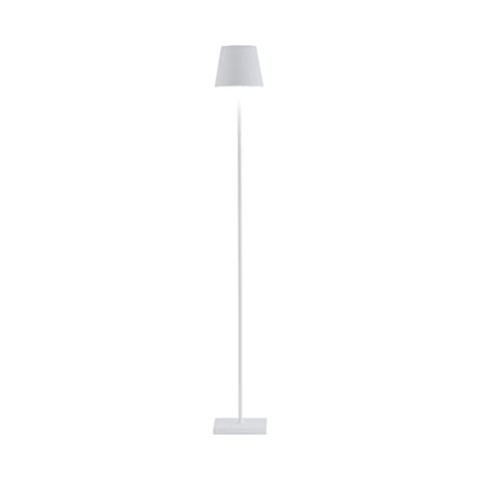 Zafferano, Poldina Lampe L, Kabellose, Wiederaufladbare Stehlampe mit Touch Control, Geeignet für Wohnzimmer und Außenbereich, Dimmer, 2200-3000 K, Höhenverstellbar 52-122 cm, Farbe Weiß