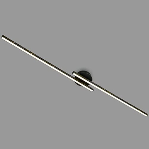 BRILONER Leuchten - LED Deckenleuchte mit Glitzereffekt, warmweiße Farbtemperatur, Deckenlampe, Wohnzimmerlampe, Schwarz, 1350x140x65 mm(LxBxH), 3717-025