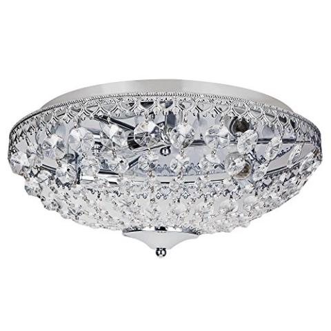 lux.pro Deckenleuchte Kunst-Kristalle Ø40cm Kristalleuchte Deckenlampe Lampe Chrom