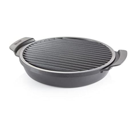 Tescoma Rauchfreie Grillpfanne PREMIUM für Gasherde I Power-Grill PARTY TIME I Gesundes Kochen, Antihaft, Saftableitung, Spülmaschinenfest I Einfache Pflege
