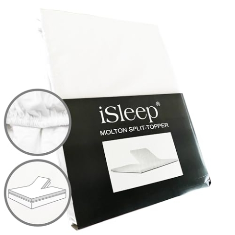 iSleep Schwere Qualität Molton Splittopper Spannbettlaken 100% Baumwolle (160x200 cm)
