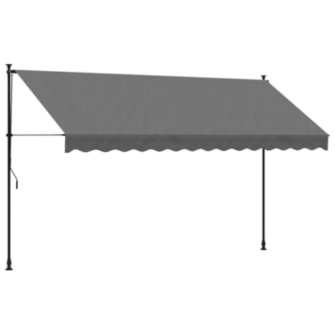 vidaXL Markise, Klemmmarkise Einziehbar, Sonnenmarkise für Balkon Garten Terrasse, Balkonmarkise Einstellbare Höhe, Anthrazit 350x150cm Stoff Stahl