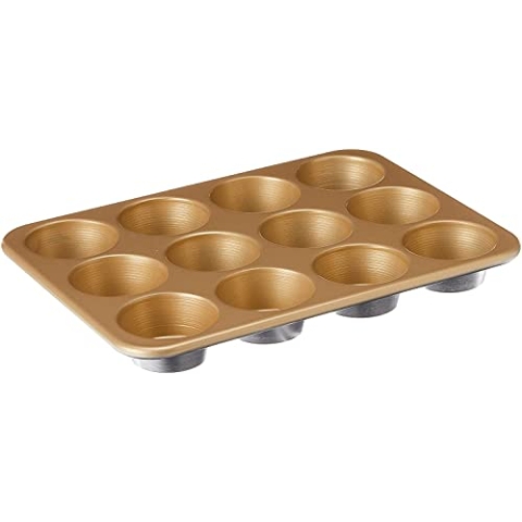 Nordic Ware Naturals Muffinform aus Aluminium, antihaftbeschichtet, zwölf 7,9 cm große Tassen
