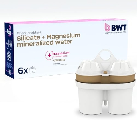 BWT Filterkartuschen SILIZIUM & MAGNESIUM | Filterkartusche für Wasserfilter | Wasserfilterkartuschen | Filtert Trinkwasser | Filtert Schwermetalle wie Blei und Kupfer | 6 Stück im Set