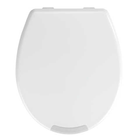 WENKO WC-Sitz Secura Comfort, 5 cm Sitzflächenerhöhung, Easy Close Absenkautomatik, Bis 200 kg Tragkraft, Antibakterielles Duroplast, 37 x 43,5 cm