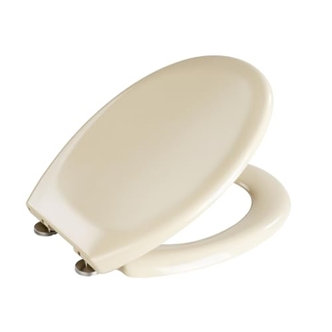 WENKO WC-Sitz Ottana Beige, hygienischer Toilettensitz mit Absenkautomatik, WC-Deckel mit Fix-Clip Befestigung, aus antibakteriellem Duroplast