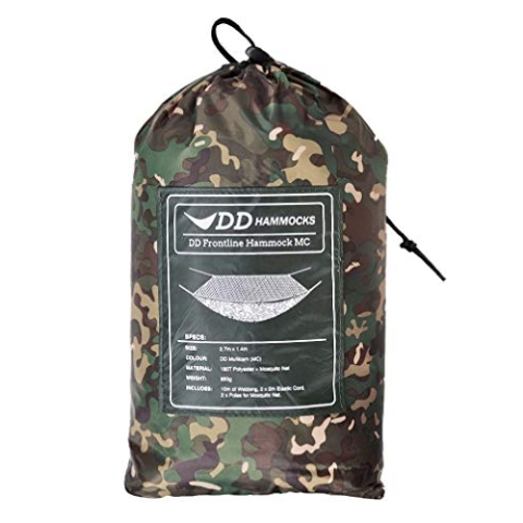 DD Hammocks DD Hammocks Frontline Hammock – MC: Leichte Camouflage-Dschungel-Hängematte mit Moskitonetz für Camping und Wandern