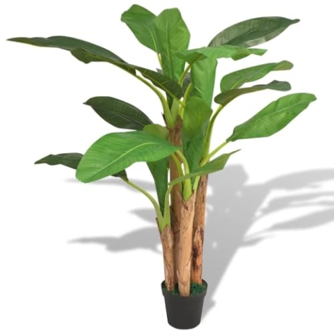 vidaXL Künstlicher Bananenbaum mit Topf Kunstpflanze Dekopflanze 175 cm Grün