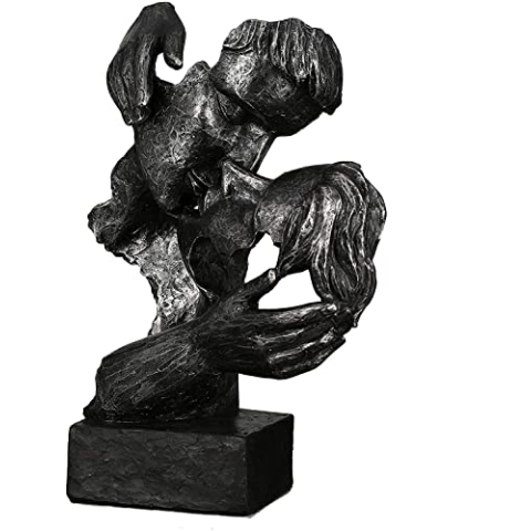 Casablanca Skulptur Figur - Paar Kuss - Addiction antik-silberfarben - Höhe 28 cm