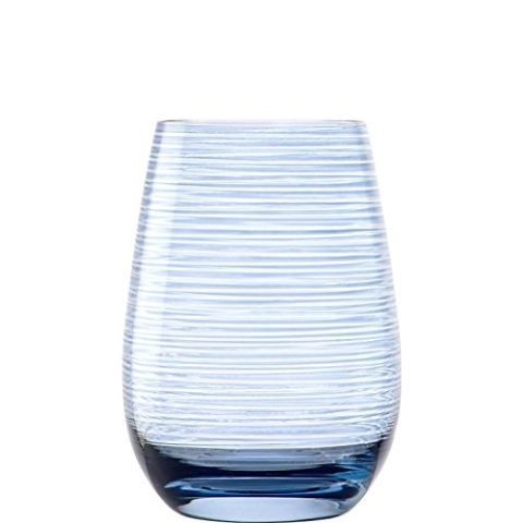Stölzle Lausitz Gläser TWISTER 465 ml Blaugrau I Trinkgläser 6er Set I Gläser-Set spülmaschinenfest I hohe Stoßfestigkeit I Universalgläser als Wassergläser & Saftgläser & Longdrinkgläser