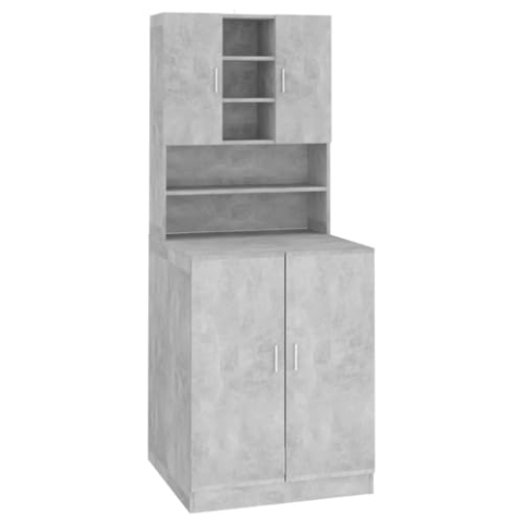 vidaXL Waschmaschinenschrank Badschrank Badmöbel Badezimmerschrank Schrank Badezimmermöbel Waschmaschinen Umbauschrank Hochschrank Betongrau