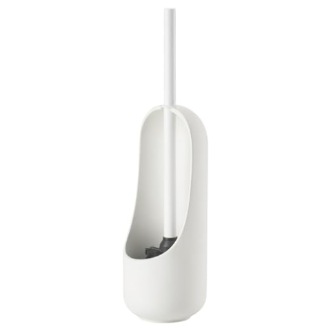 Zone Denmark Sensu Toilettenbürste, WC Bürste, Klobürste in Schönem Dänischem Design, Bürstengarnitur mit Bürste und Halter fürs Badezimmer, Stehend, Durchm. 11,8 cm, Höhe 41 cm, Weiß