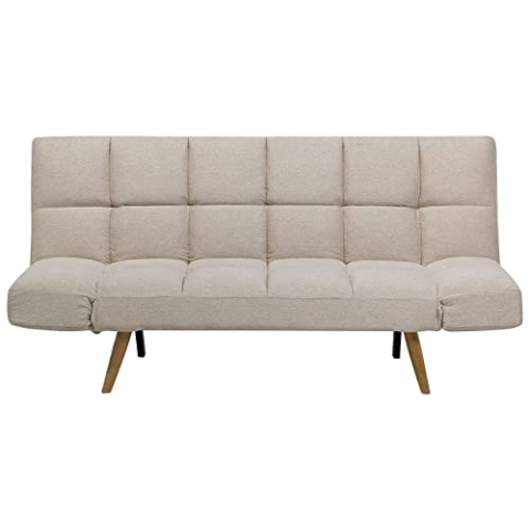 Beliani Schlafsofa in skandinavischem Stil klappbar Patchwork beige Ingaro