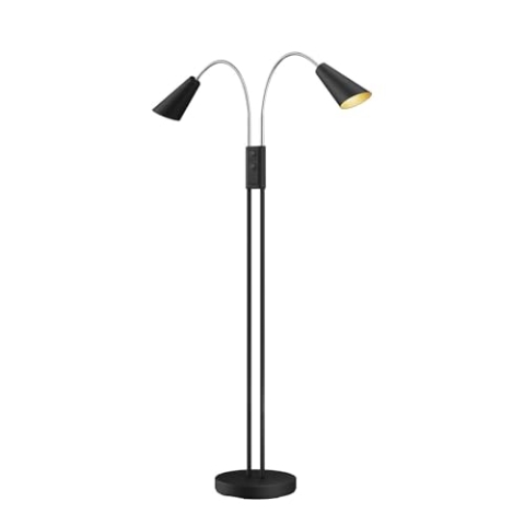 Lucande Stehlampe 'Medira' (Modern) in Schwarz aus Metall u.a. für Wohnzimmer & Esszimmer (2 flammig, GU10) - Stehleuchte, Standleuchte, Floor Lamp, Wohnzimmerlampe, Wohnzimmerlampe