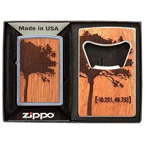 ZIPPO | Classic Lighter - Woodchuck Lighter & Bottle Opener Gift Set