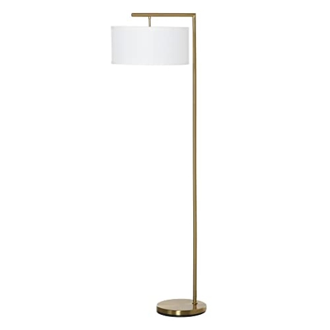 HOMCOM Stehlampe Wohnzimmer Stehleuchte mit Lampenschirm aus Stoff Standlampe mit E27 Fassung für Wohnzimmer Schlafzimmer, exkl. Glühbirne